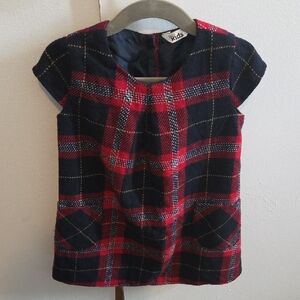 Red and Black Plaid Top